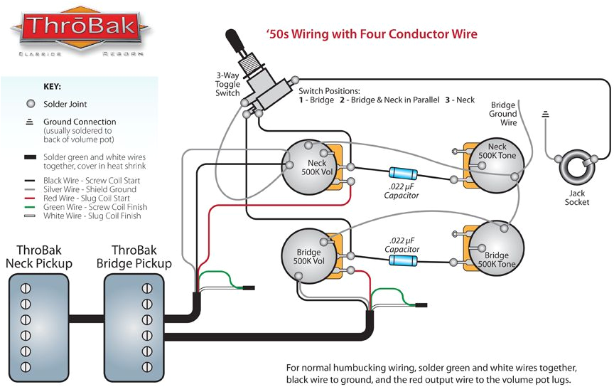 Seymourduncan Com Support Wiring Diagrams Throbak 4 Conductor 50 S Style Humbucker Guitar Pickup Wiring