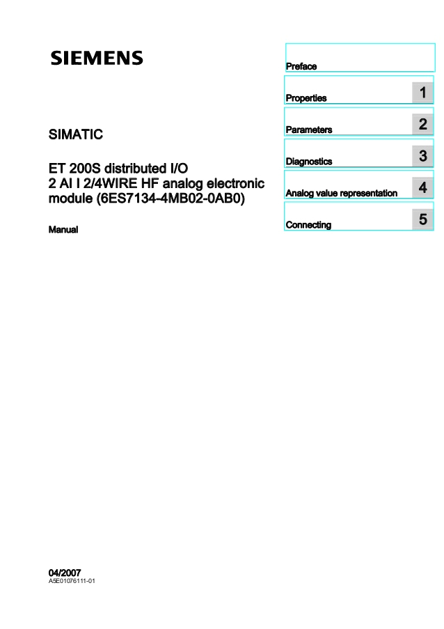 Siemens Et200s Wiring Diagrams 2 Ai I 2 4wire Hf Manual En Us