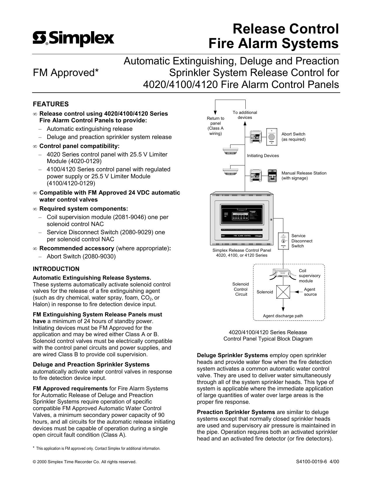 Simplex 2190 9161 Wiring Diagram Release Control Fire Alarm Systems Manualzz Com