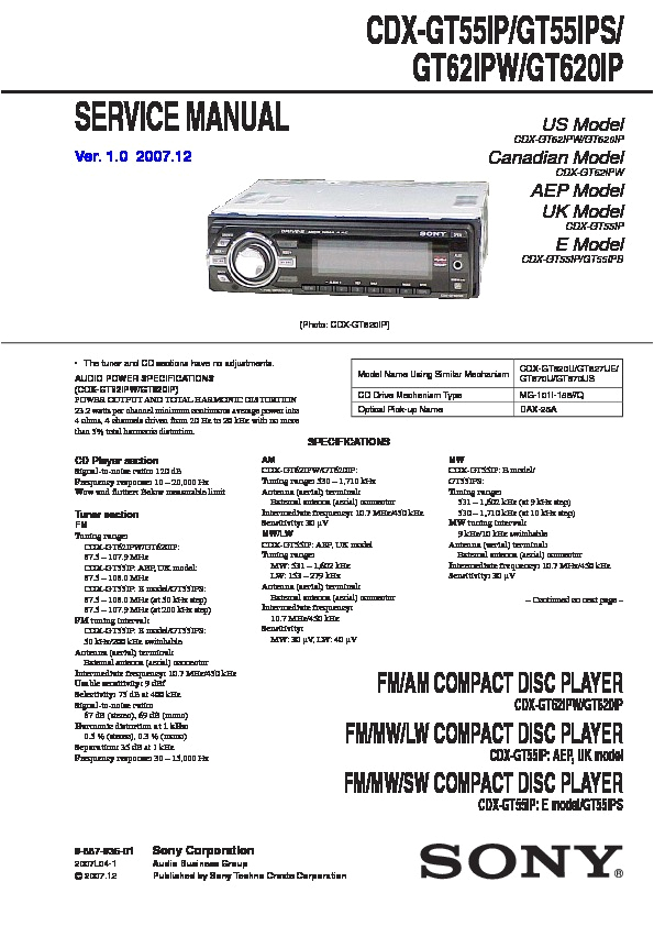 Sony Cdx Gt620ip Wiring Diagram sony Car Audio Service Manuals Page 12 Sony Cdx Gt620ip Wiring Diagram sony Car Audio Service Manuals Page 12