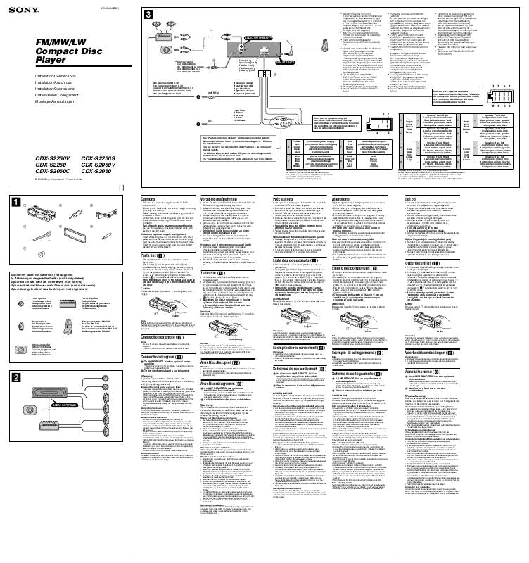 Sony Cdx Gt65uiw Wiring Diagram sony Cdx S2250s Manual