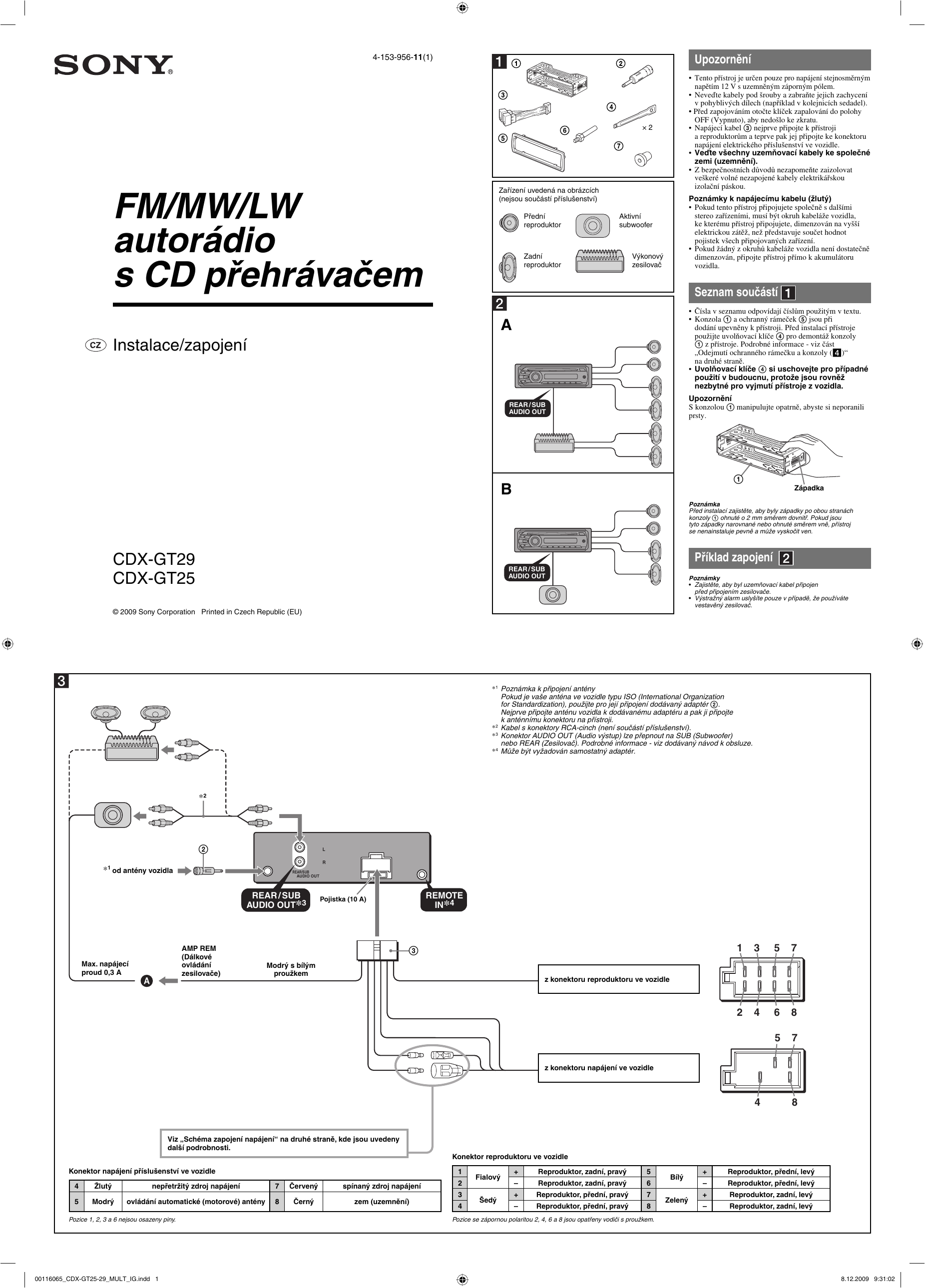 Sony Cdx Gt930ui Wiring Diagram sony Cdx Gt25 Rychle Nastavena A Pra Vodce Spua Ta Na M Manualzz Com Sony Cdx Gt930ui Wiring Diagram sony Cdx Gt25 Rychle Nastavena A Pra Vodce Spua Ta Na M Manualzz Com