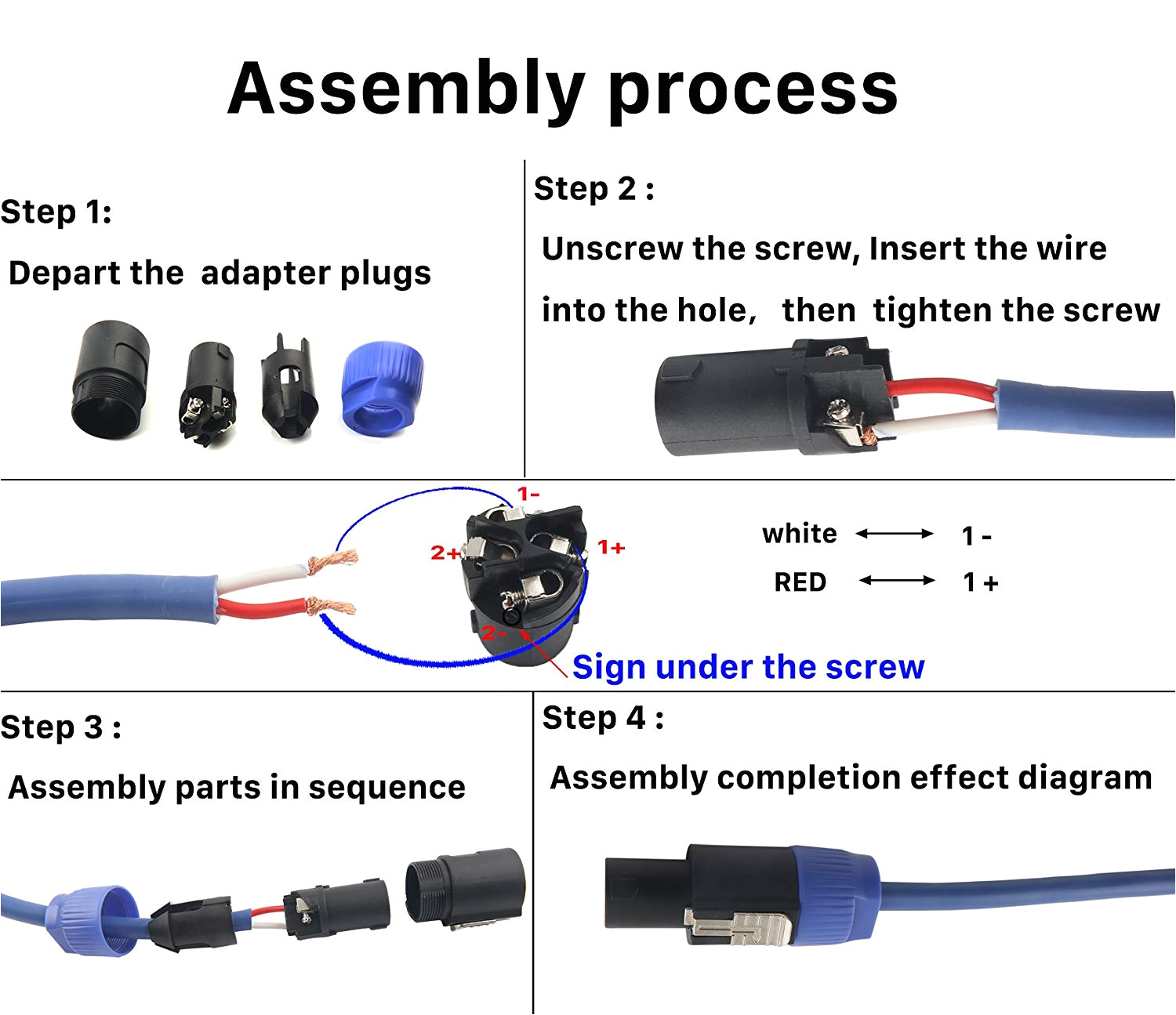 Speakon to 1 4 Inch Wiring Diagram Amazon Com Devinal Speakon Speaker Male Adapter 4 Pole Plug Twist Speakon to 1 4 Inch Wiring Diagram Amazon Com Devinal Speakon Speaker Male Adapter 4 Pole Plug Twist