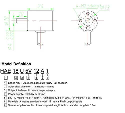 Ssi Encoder Wiring Diagram Calt Hae18 14 Bit 16384 Resolution Hall Magnetic Angle Rotary