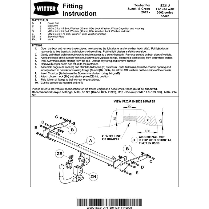 Suzuki Jimny towbar Wiring Diagram Witter Sz21s Feste Schwanenhals Anhangerkupplung Suzuki Sx4 S Suzuki Jimny towbar Wiring Diagram Witter Sz21s Feste Schwanenhals Anhangerkupplung Suzuki Sx4 S