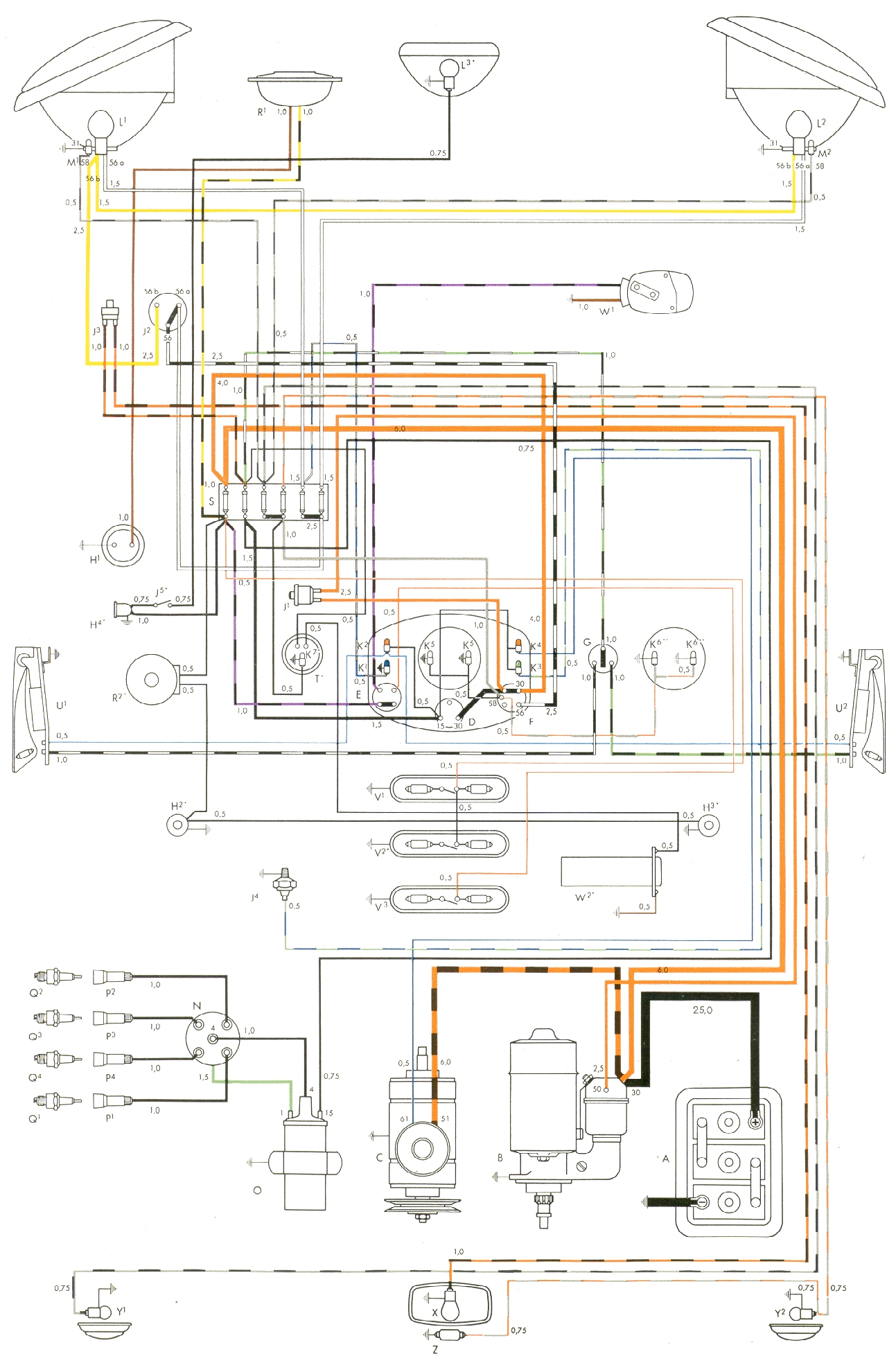 Vw Bus Wiring Diagram 73 Vw Bug Signal Wiper Wiring Wiring Diagram