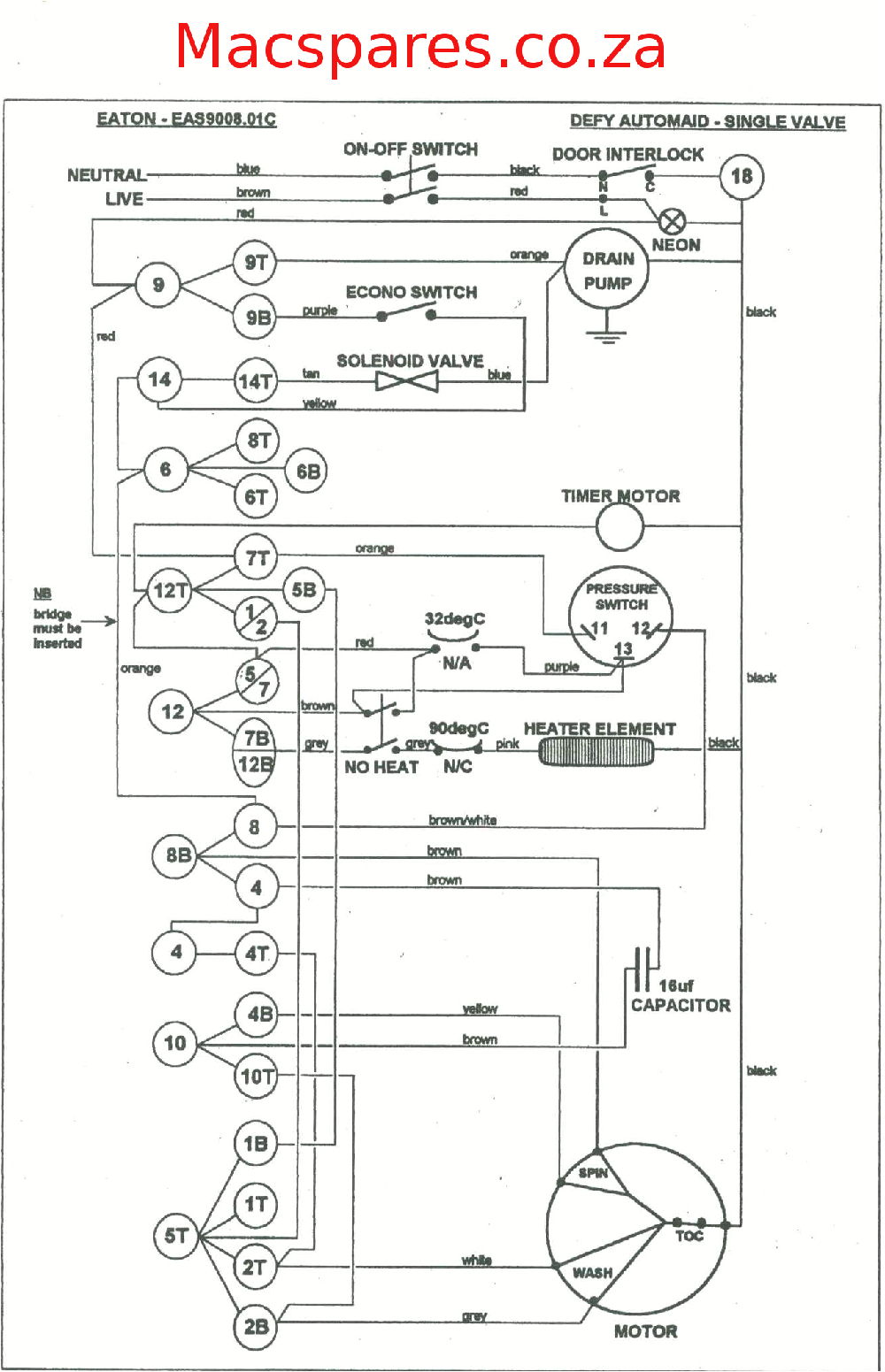 Washing Machine Motor Wiring Diagram Wiring Diagrams Washing Machines Macspares wholesale Spare