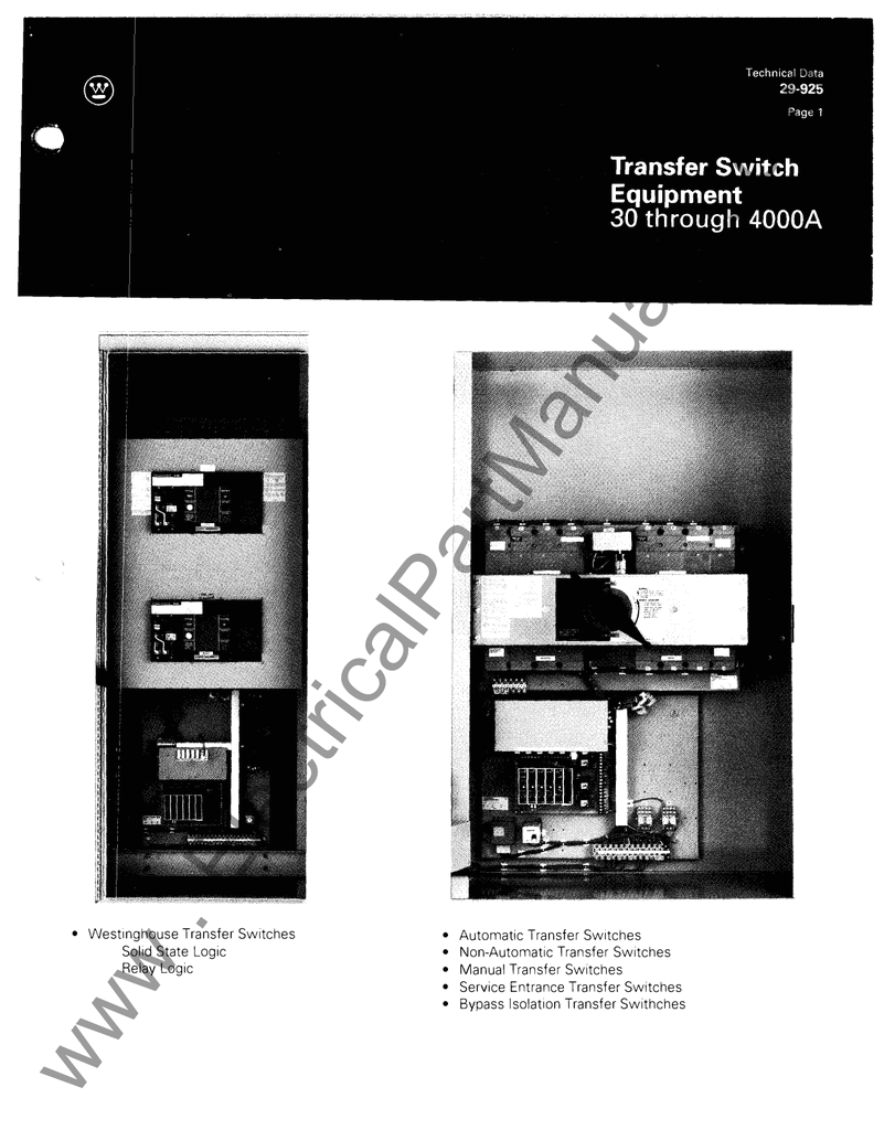 Westinghouse Transfer Switch Wiring Diagrams Www Electricalpartmanuals Com Manualzz Com