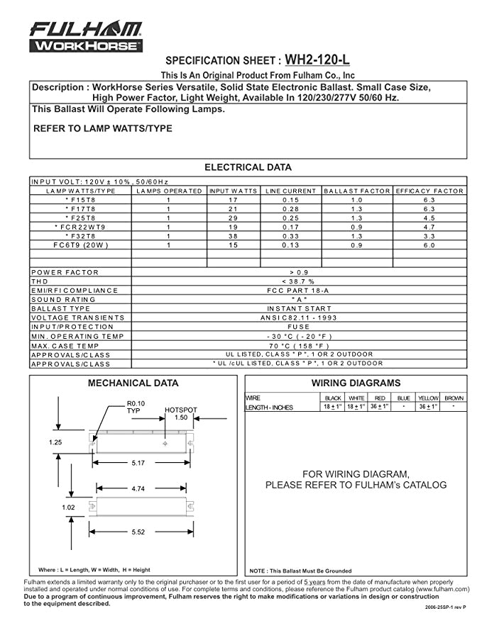 Wh3 120 L Wiring Diagram Workhorse 2 Ballast Wiring Diagram Wiring Diagram