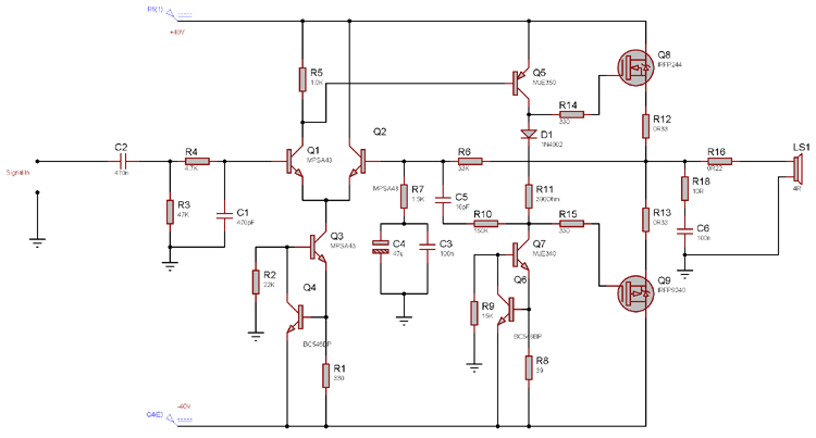 Wiring Diagram Amplifier High Power Audio Amplifier Circuit Diagram 100 Watts Into A 4 Ohms