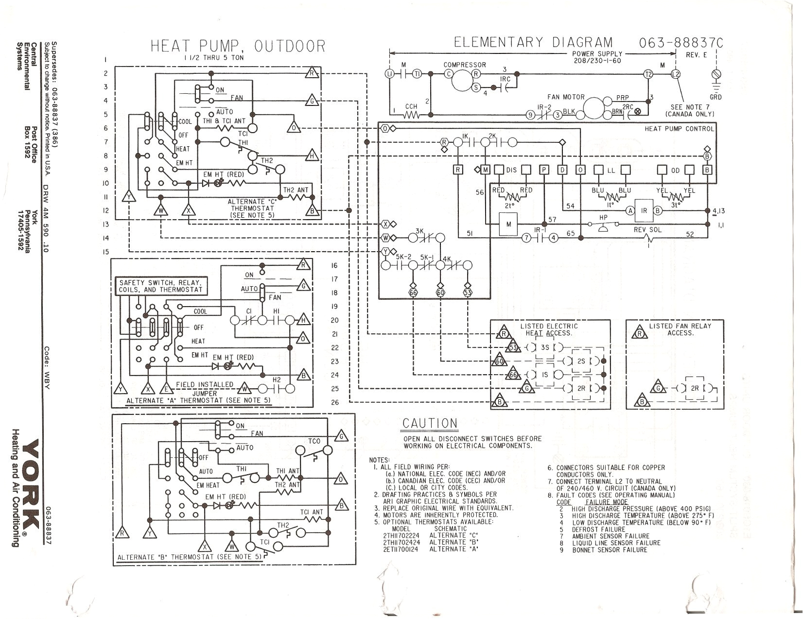 York Air Conditioner Wiring Diagram York Air Conditioner Schematic Use Wiring Diagram