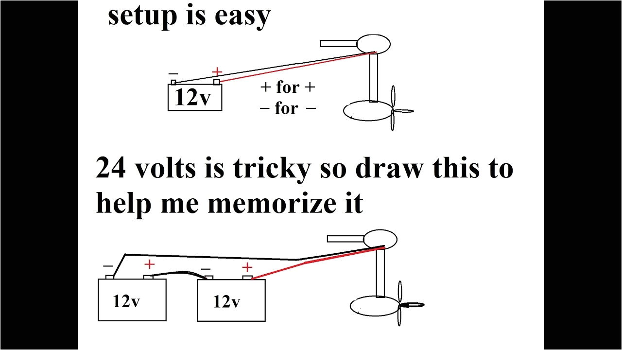 12 24 Volt Trolling Motor Wiring Diagram How to Connect 12v 24v Trolling Motor with 1 and 2 Batteries Youtube