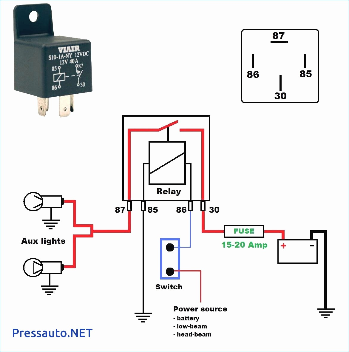 12v 30a Relay Wiring Diagram 12 Volt Automotive Relay Wiring Diagram Wiring Diagram
