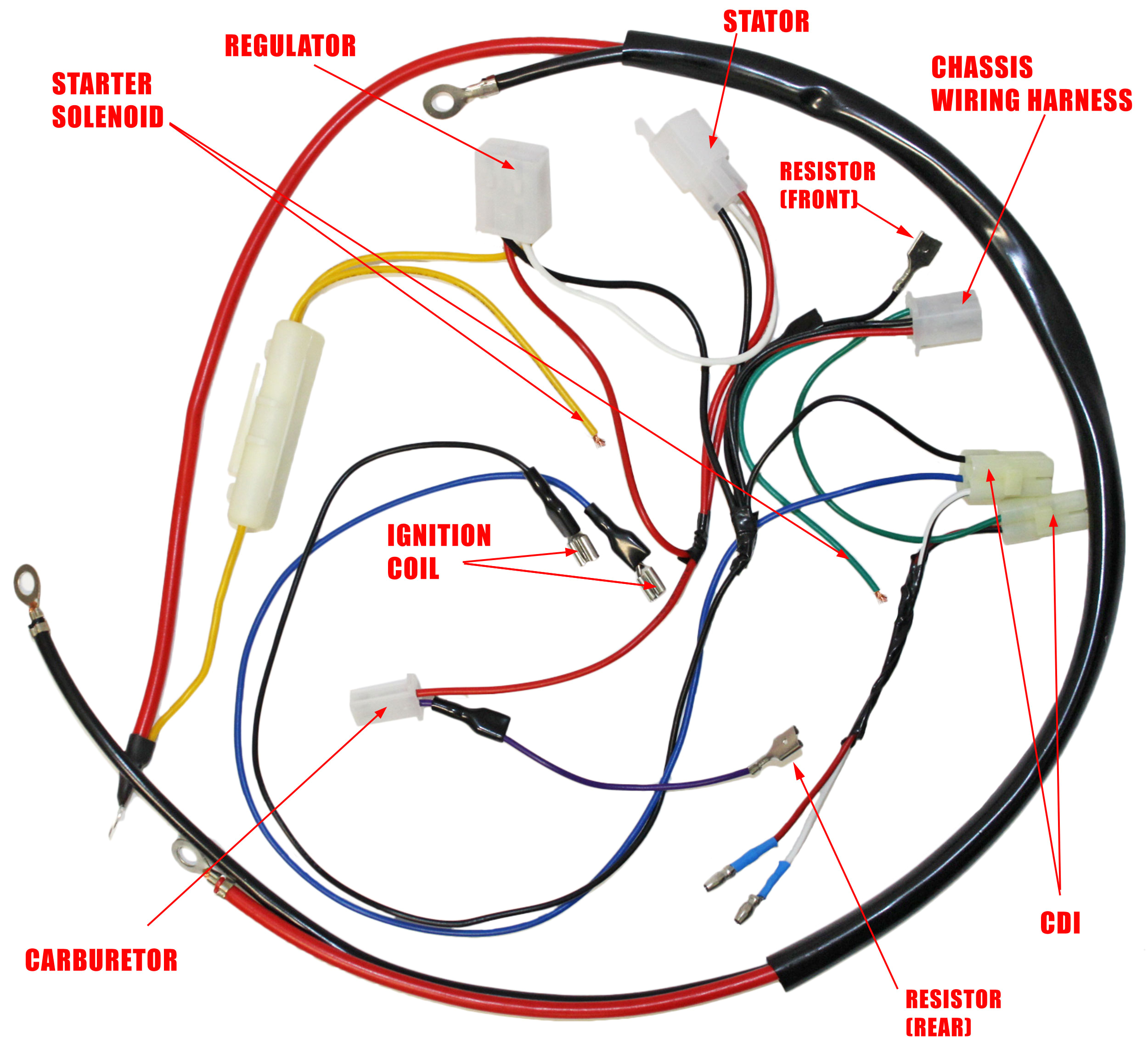 150cc Buggy Wiring Diagram Engine Wiring Harness for Gy6 150cc Engine 05711a Bmi Karts and