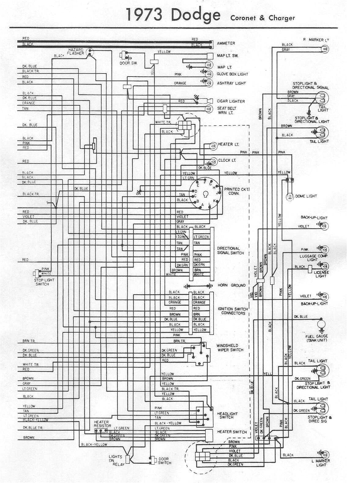 1972 Dodge Charger Wiring Diagram Wiring 1973 Diagram Charger Ralleydash Electrical Schematic Wiring