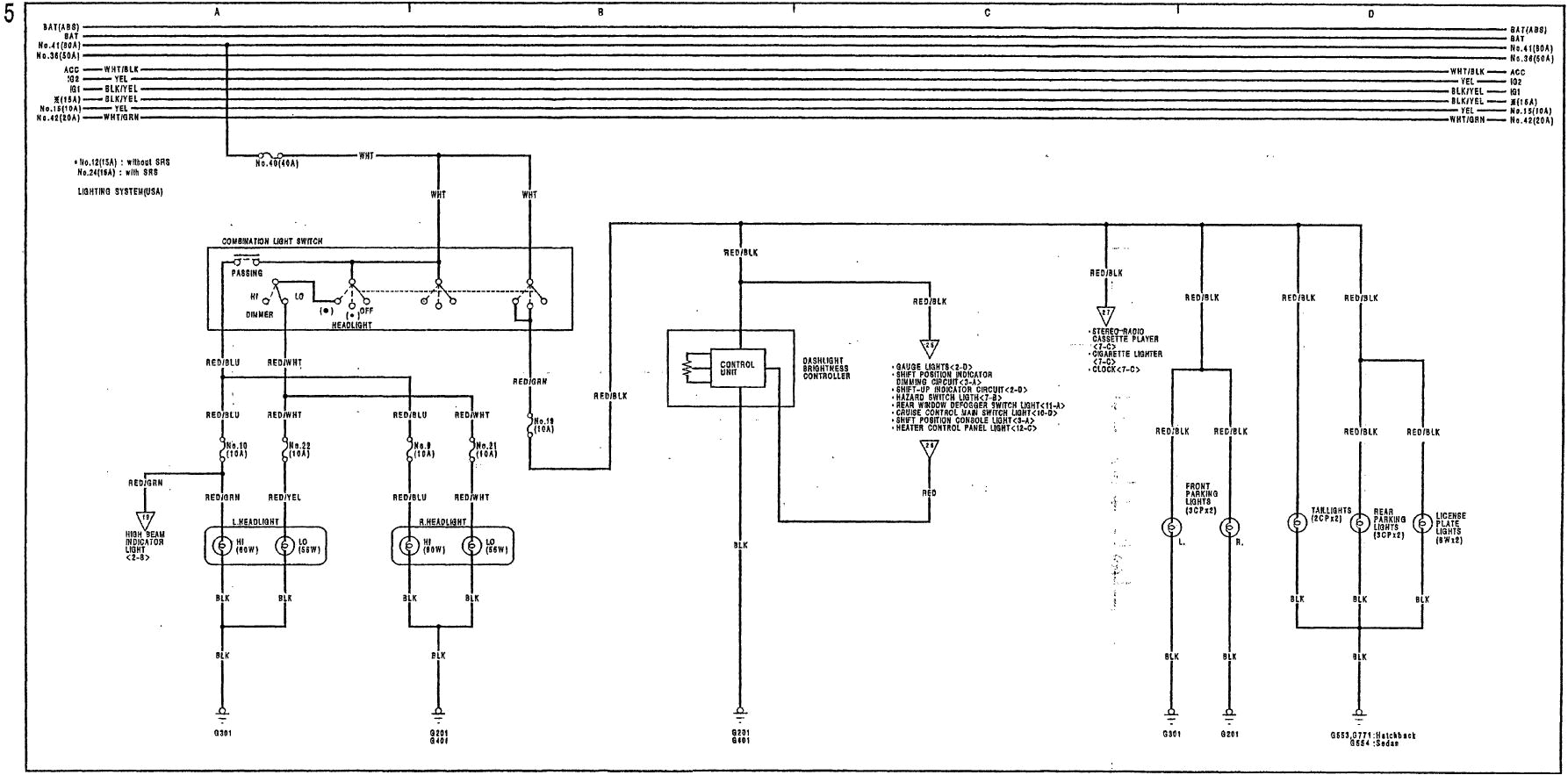 2000 Honda Civic Headlight Wiring Diagram 93 Civic Headlight Wiring Diagram Wiring Diagram