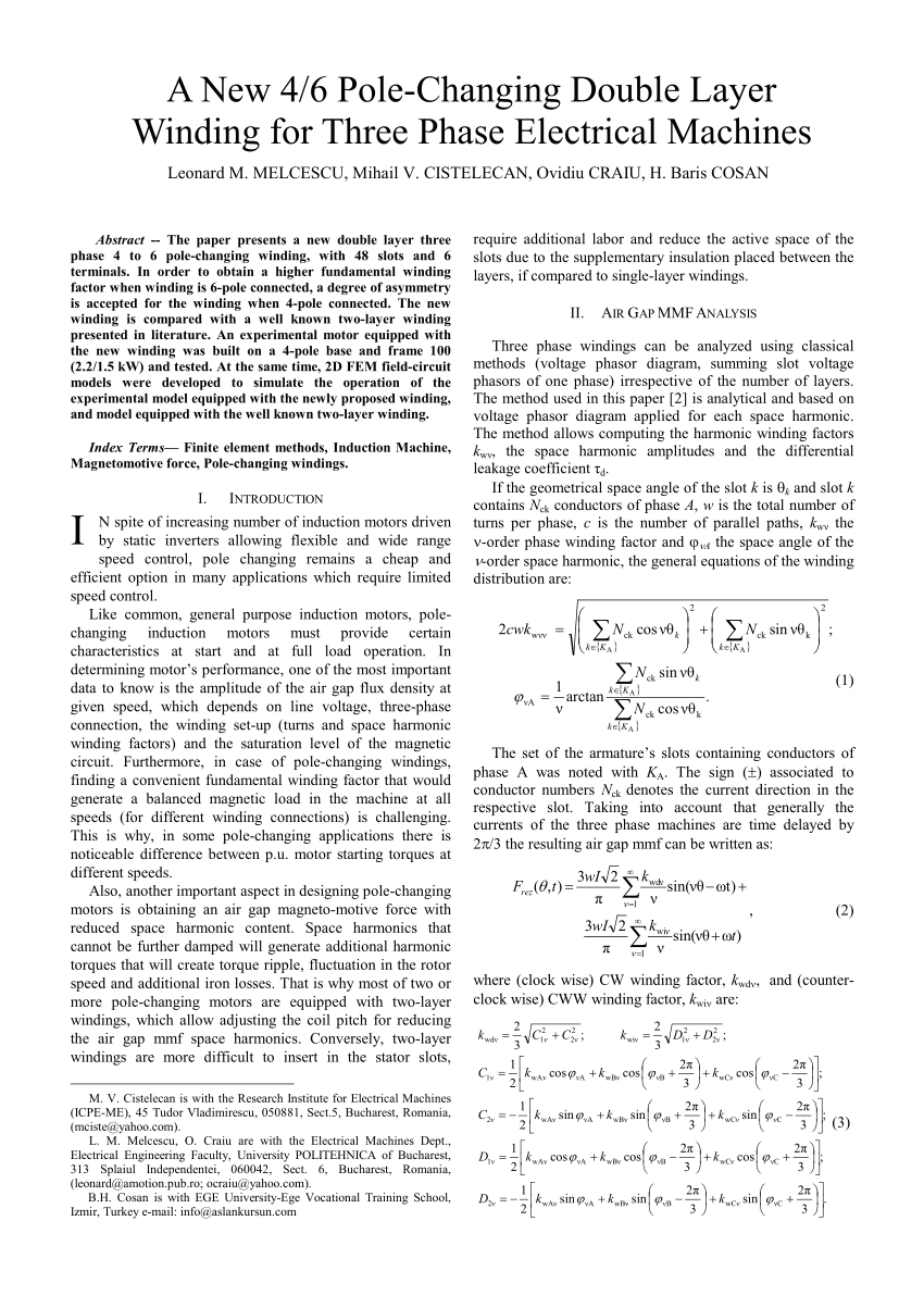 3 Phase 6 Pole Motor Wiring Diagram Pdf A New 4 6 Pole Changing Double Layer Winding for Three Phase 3 Phase 6 Pole Motor Wiring Diagram Pdf A New 4 6 Pole Changing Double Layer Winding for Three Phase