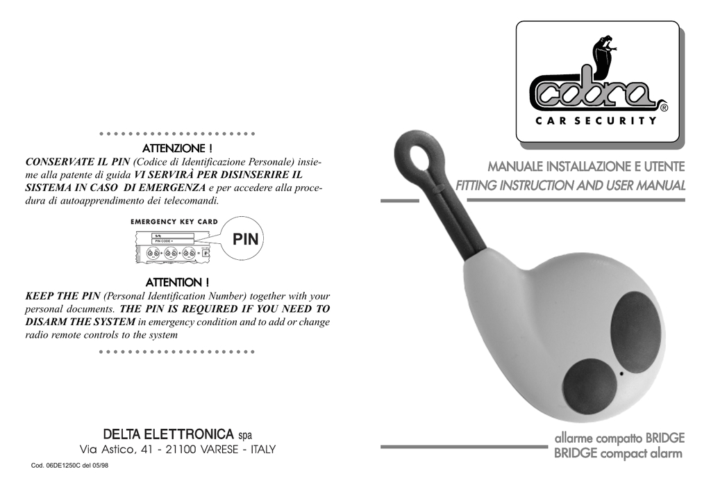 Cobra Alarm Wiring Diagram Cobra Bridge Compact Alarm User Manual Manualzz Com