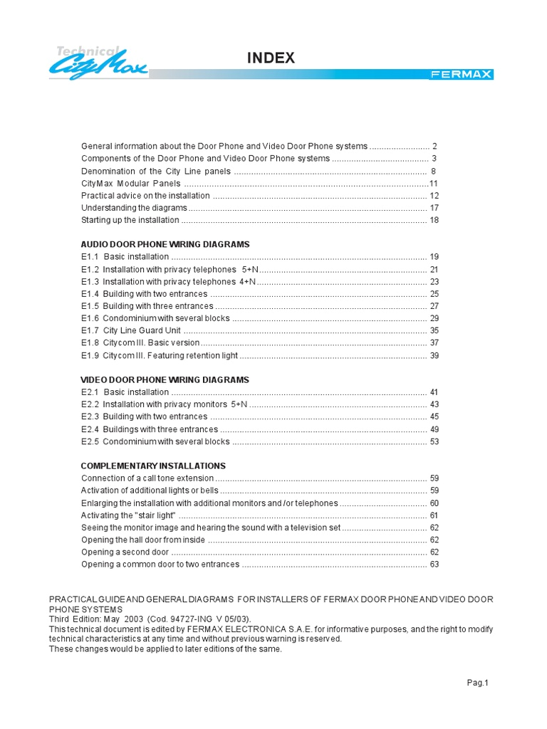 Fermax Handset Wiring Diagram 4 N Telephone Coaxial Cable