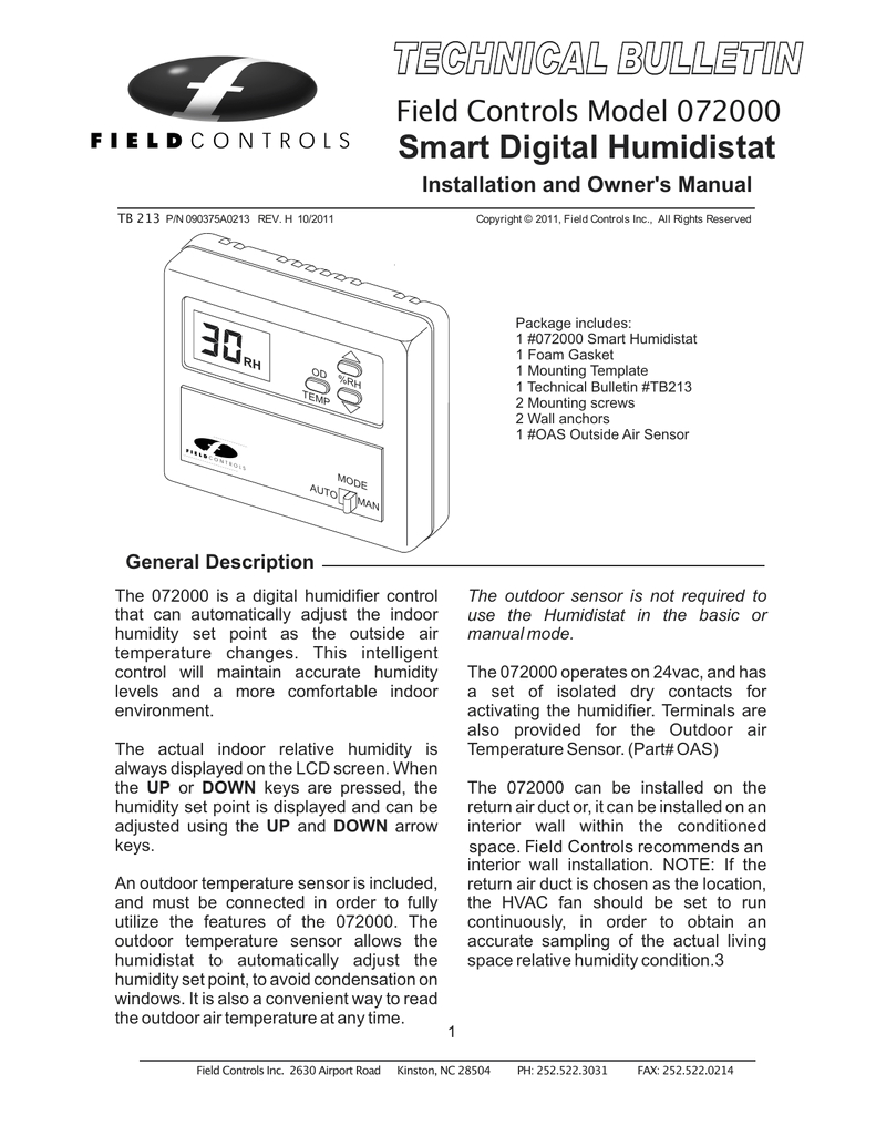 Fields Power Venter Wiring Diagram Technical Bulletin Smart Digital Humidistat Field Controls Model Fields Power Venter Wiring Diagram Technical Bulletin Smart Digital Humidistat Field Controls Model