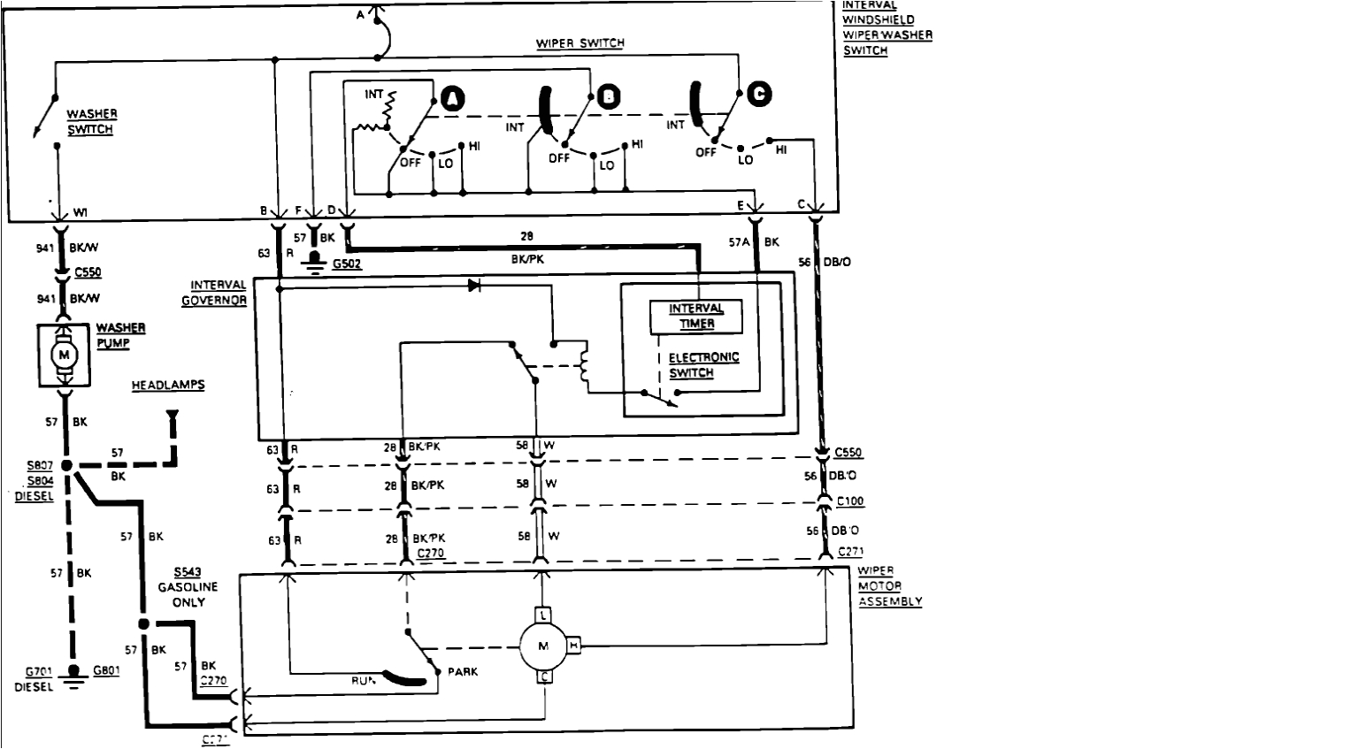 Ford Wiper Switch Wiring Diagram Wiring Diagram for 6 4 ford Wipers Wiring Diagrams Show