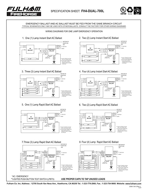 Fulham Ballast Wiring Diagram Amazon Com Fulham Lighting Fulham Firehorse Fluorescent Emergency Fulham Ballast Wiring Diagram Amazon Com Fulham Lighting Fulham Firehorse Fluorescent Emergency