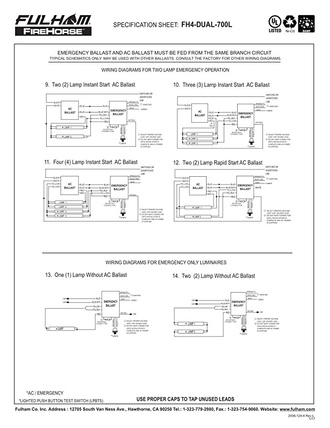 Fulham Ballast Wiring Diagram Amazon Com Fulham Lighting Fulham Firehorse Fluorescent Emergency Fulham Ballast Wiring Diagram Amazon Com Fulham Lighting Fulham Firehorse Fluorescent Emergency