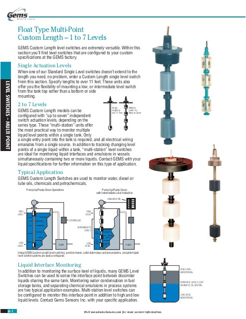 Gems Pressure Transducer Wiring Diagram Gems Level Switches Multi Point Pressure Switch Instruments