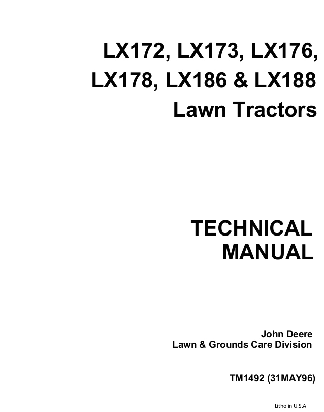 John Deere Lx173 Wiring Diagram John Deere Lx173 Lawn Garden Tractor Service Repair Manual