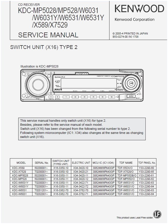 Kdc Mp242 Wiring Diagram Wiring Diagram Kenwood Kdc 155u Wiring Diagram