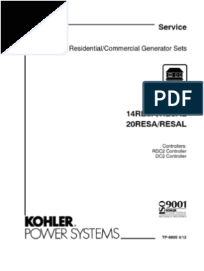 Kohler Generator Wiring Diagram Kohler Tp6805 14 20resa L Service Manual Sulfuric Acid Battery