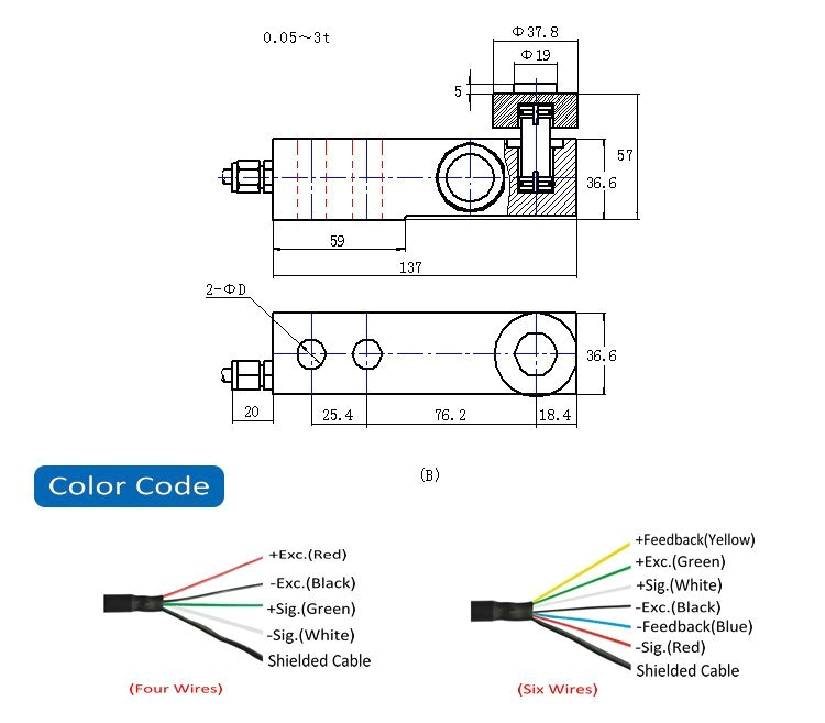 Load Cell Wiring Diagram Ssb A 5000 Shear Beam Load Cell Professional Mechanical Equipment Mro