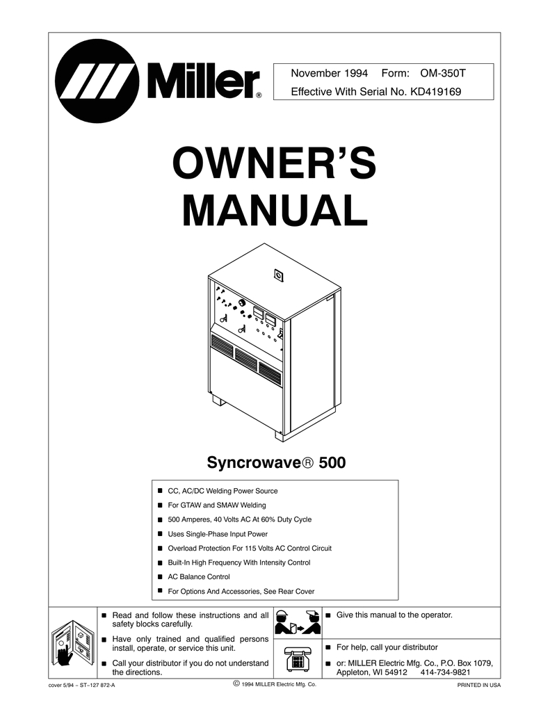 Miller 14 Pin Connector Wiring Diagram Miller Electric Mt 18 25 Owner S Manual Manualzz Com