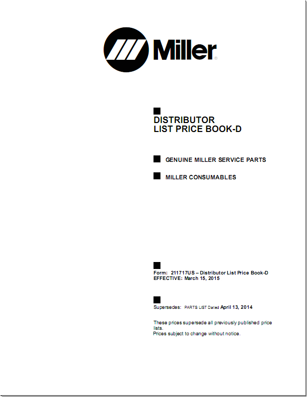 Miller Bluestar 2e Wiring Diagram Distributor List Price Book D Miller Bluestar 2e Wiring Diagram Distributor List Price Book D