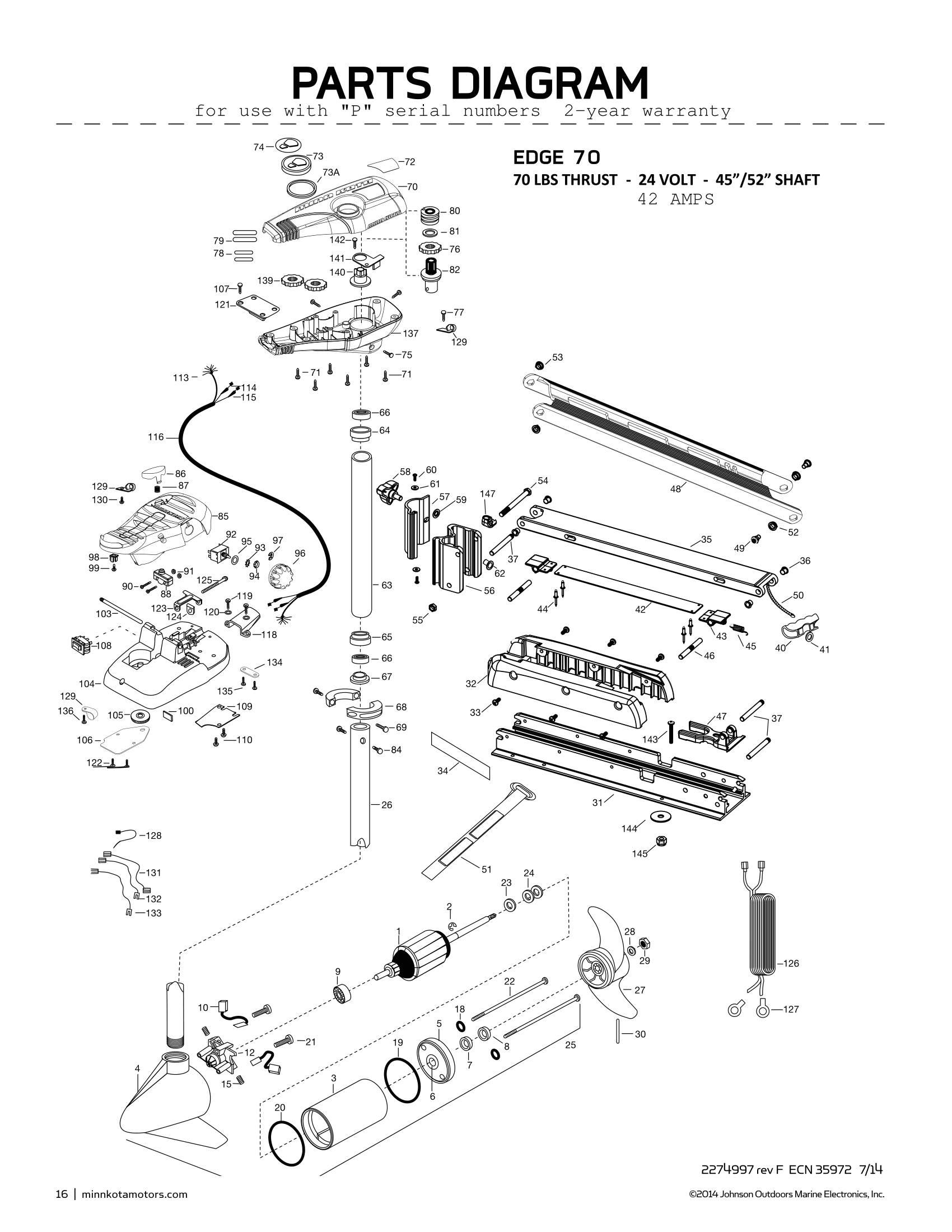 Minn Kota Wiring Diagram Minn Kota Edge 70 Parts 2015 From Fish307 Com