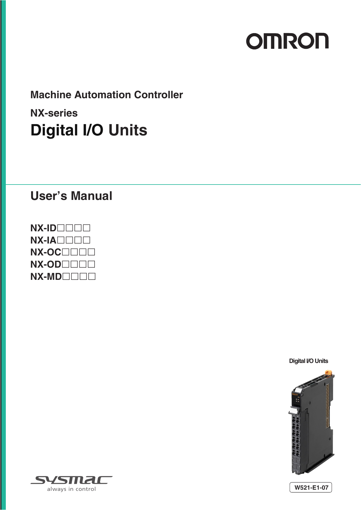 Omron Xw2b 40g5 Wiring Diagram Nx Series Digital I O Unit User S Manual Manualzz Com Omron Xw2b 40g5 Wiring Diagram Nx Series Digital I O Unit User S Manual Manualzz Com