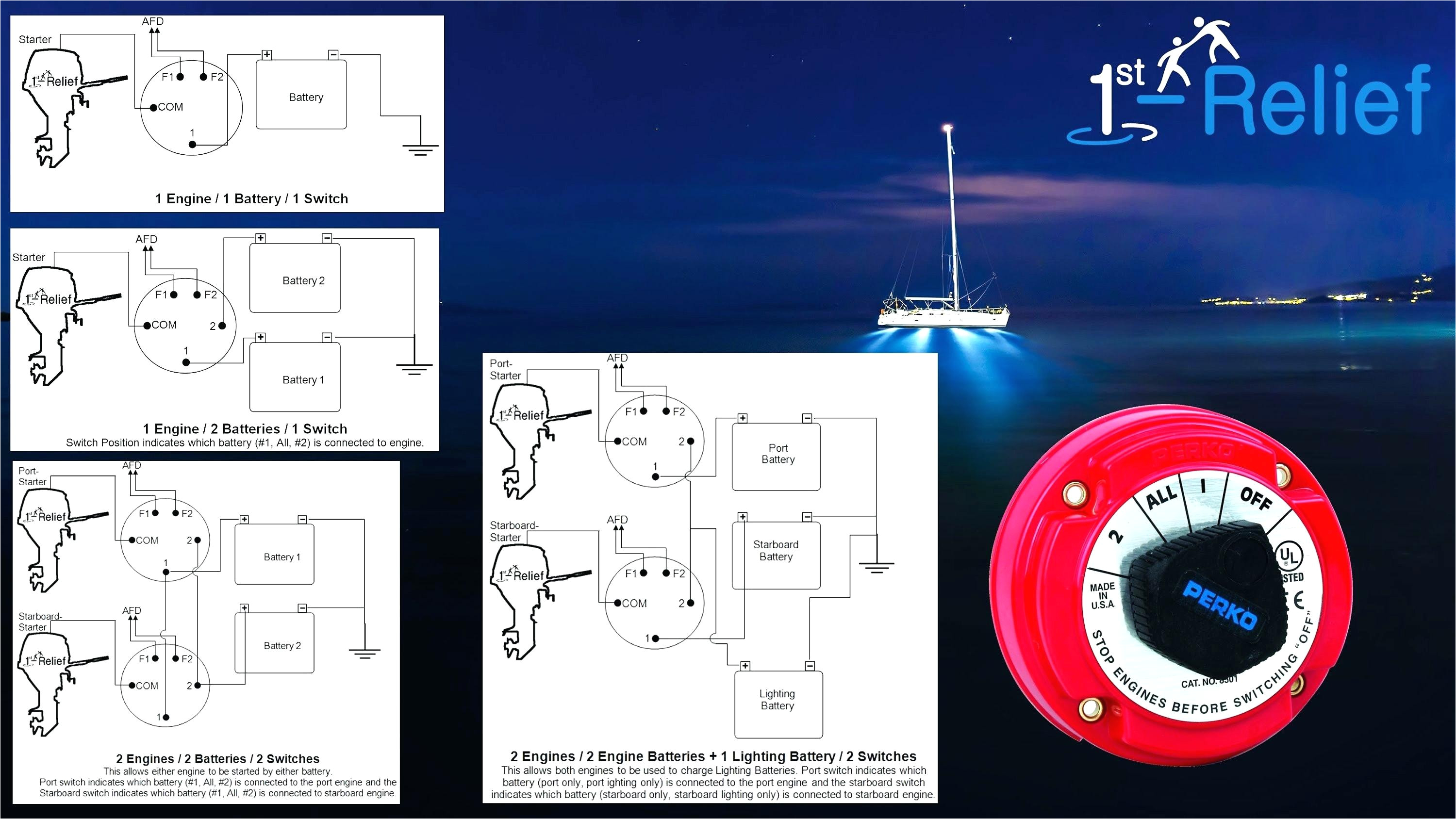 Perko Marine Battery Switch Wiring Diagram Dual Battery Switch Wiring Diagram Awesome Battery isolation