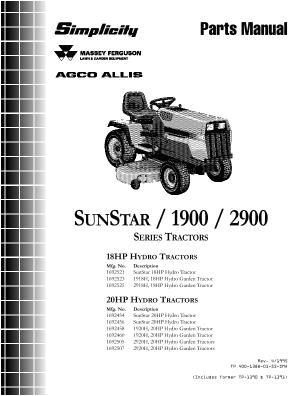 Simplicity Sunstar Wiring Diagram 1692521 Simplicity Sunstar 18 Hp Hydrostatic Lawn Tractor Parts Diagrams