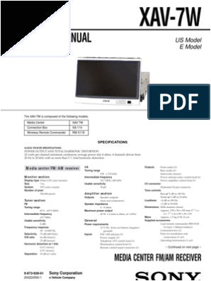 Sony Xav W1 Wiring Diagram sony Xav 7w Service Manual and Schematic Loudspeaker Electrical Sony Xav W1 Wiring Diagram sony Xav 7w Service Manual and Schematic Loudspeaker Electrical