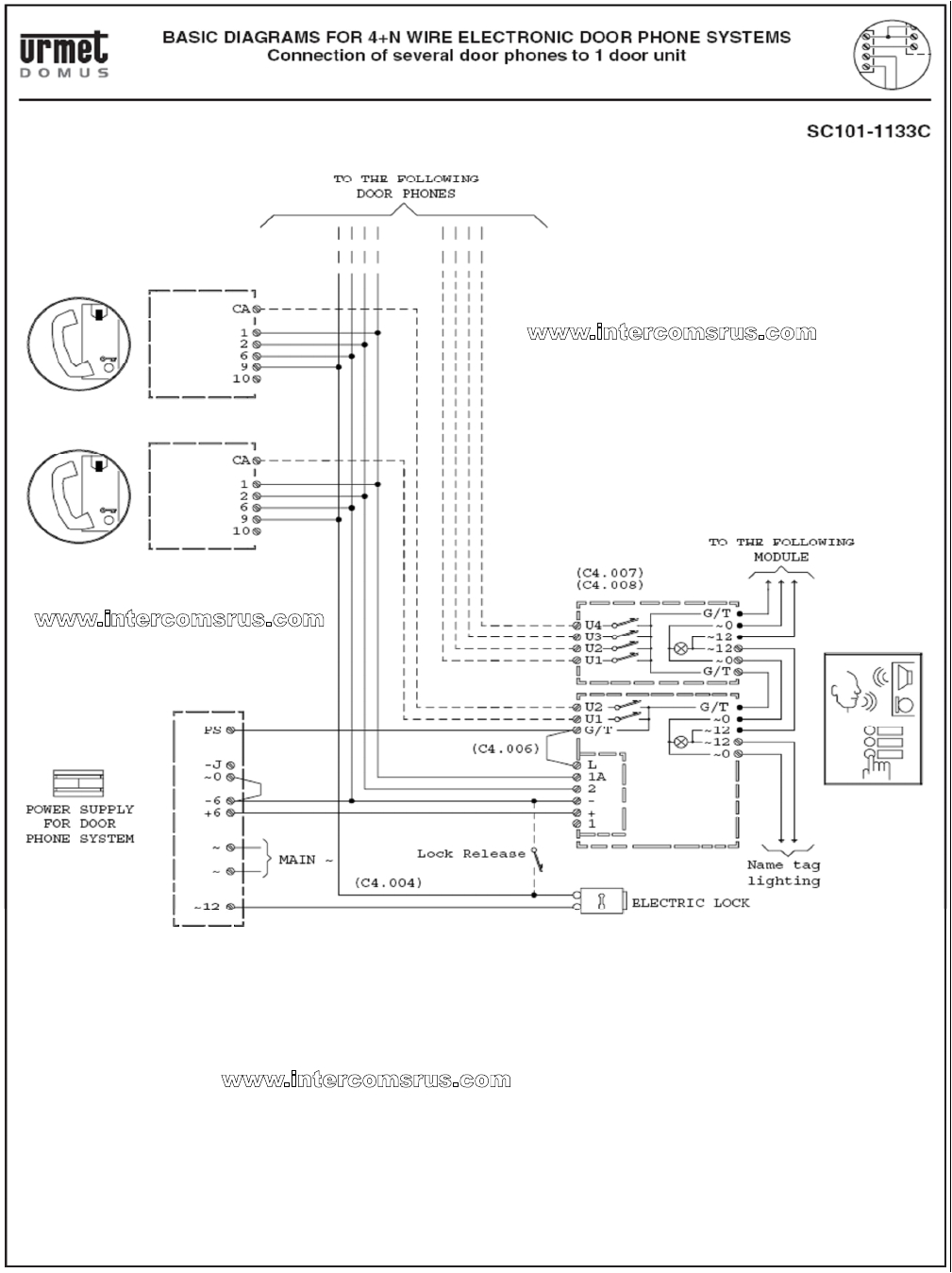 Urmet Intercom Wiring Diagram Urmet 1132 Intercom Handset Data Pdf Urmet 1132 Urmet 1132
