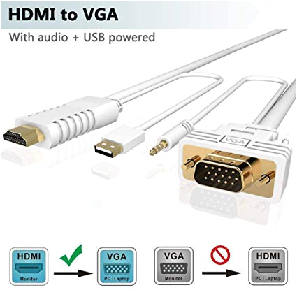 Vga Wall Plate Wiring Diagram Amazon Com Hdmi to Vga 10ft Cable Adapter with sound Foinnex Active Vga Wall Plate Wiring Diagram Amazon Com Hdmi to Vga 10ft Cable Adapter with sound Foinnex Active