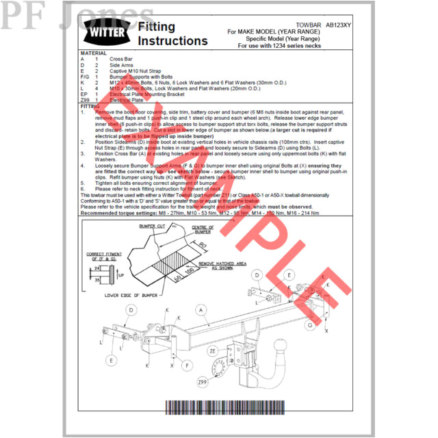 Westfalia towbar Wiring Diagram Genuine Westfalia 317016 Detachable towbar for Skoda Octavia I Est