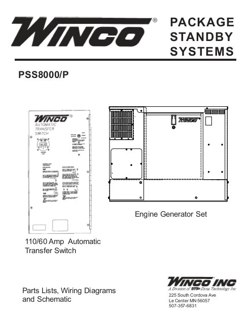 Winco Generator Wiring Diagram 60701 095 Parts List Pss8000 P Winco Generators