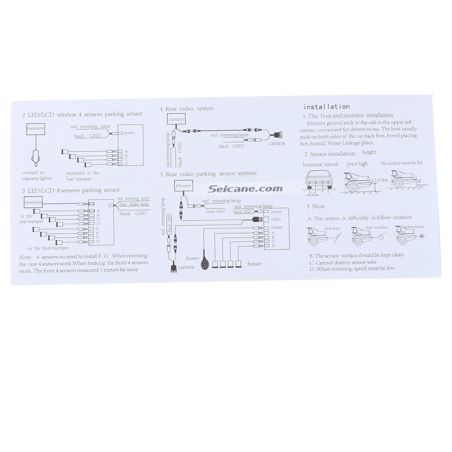 Wiring Diagram for Rear Parking Sensors Seicane Dual Core Cpu Car Rearview Parking Sensor Detector Video Wiring Diagram for Rear Parking Sensors Seicane Dual Core Cpu Car Rearview Parking Sensor Detector Video