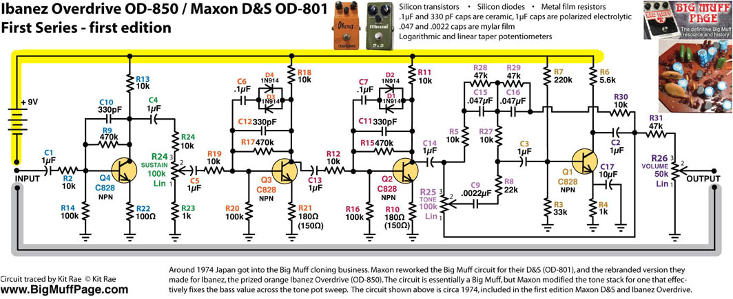 Wiring Diagram Ibanez Perf and Pcb Effects Layouts Ibanez Od 850 Maxon D S Od 801