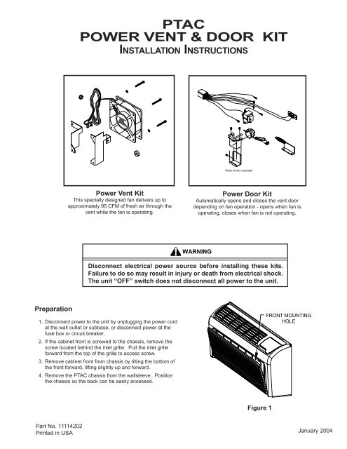 Amana Ptac Wiring Diagram Ptac Power Vent Door Kit Amana Ptac
