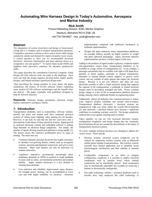 Automotive Wiring Diagram software Automating Wire Harness Design In today S Automotive Automotive Wiring Diagram software Automating Wire Harness Design In today S Automotive