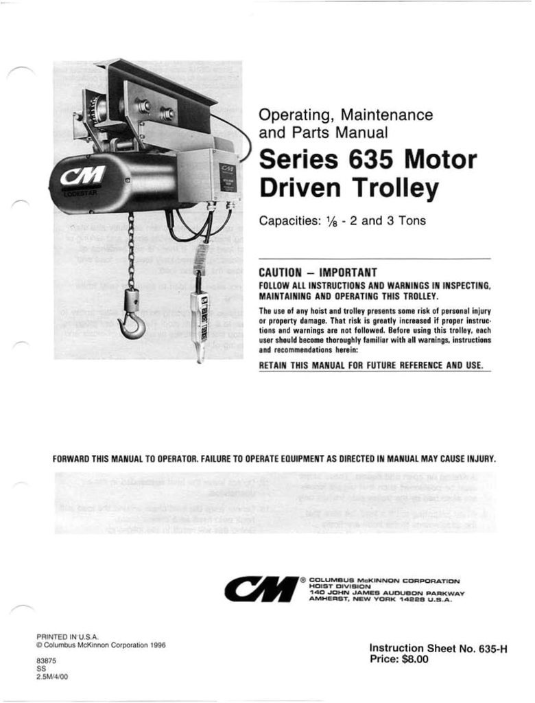 Cm Lodestar Hoist Wiring Diagram Cmtrolley 635mdtmanual Manualzz Com Cm Lodestar Hoist Wiring Diagram Cmtrolley 635mdtmanual Manualzz Com