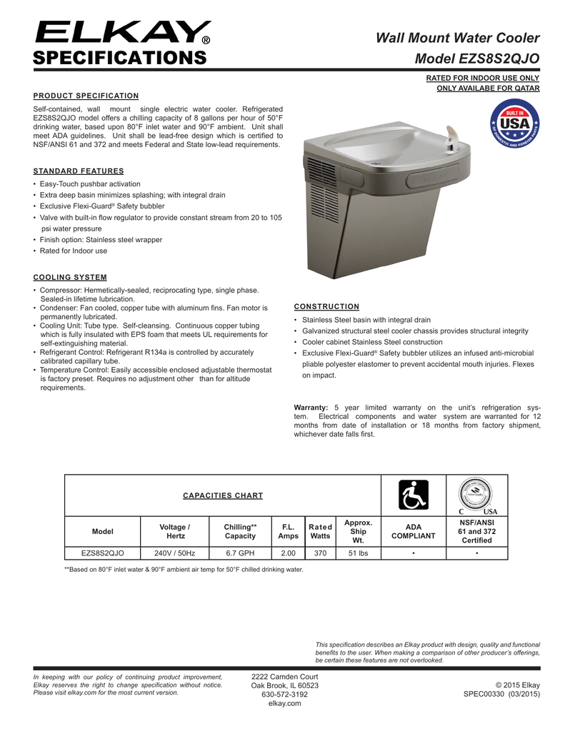 Elkay Lzs8wslp Wiring Diagram Specifications Wall Mount Water Cooler Model Ezs8s2qjo Elkay Lzs8wslp Wiring Diagram Specifications Wall Mount Water Cooler Model Ezs8s2qjo