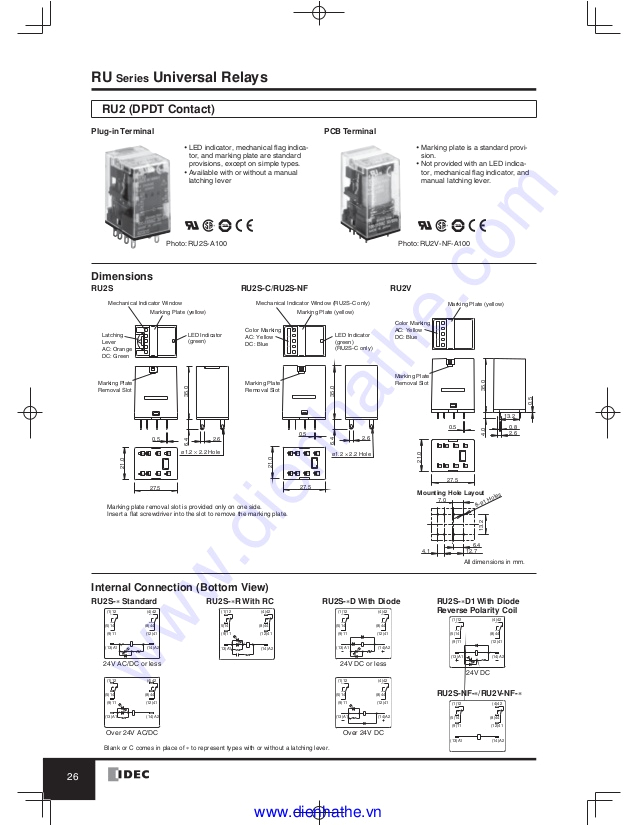 Idec Sh2b 05 Wiring Diagram Rh2b U Relay Wiring Diagram Wiring Diagram